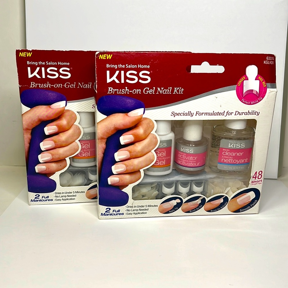 KISS, Brush On Nail Gel Nail Kit (lot of 2)